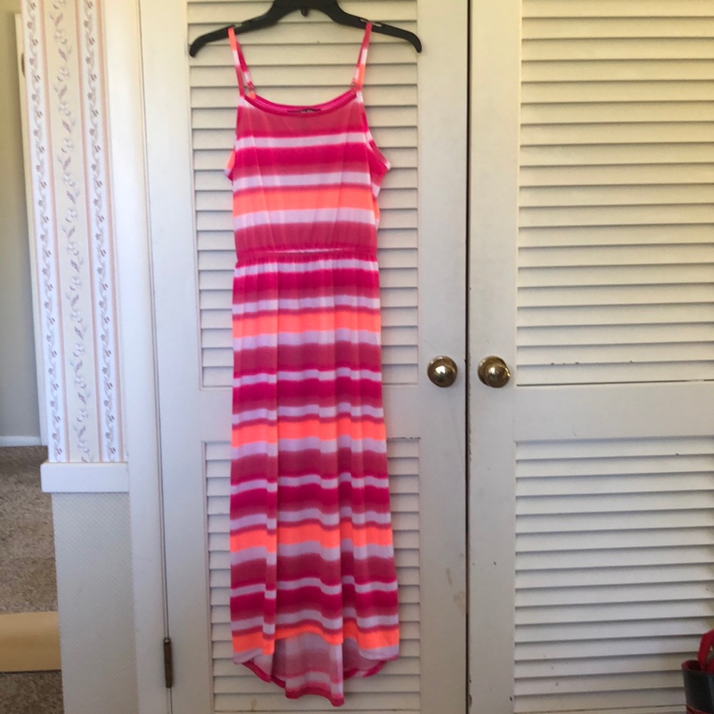 Pink stripes maxi dress